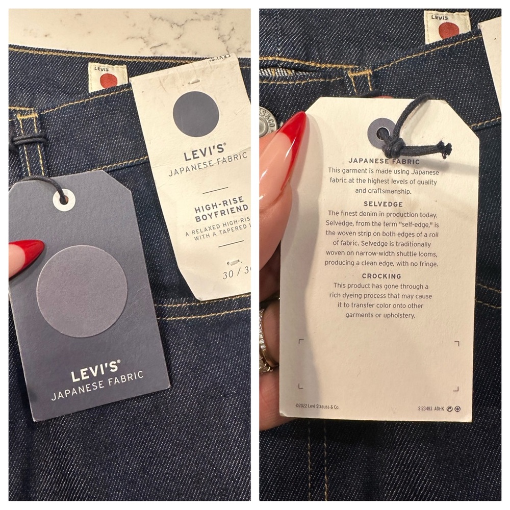 Levi’s Japanese Fabric High Rise Boyfriend Jeans - 30 x 30 - Picture 14 of 17